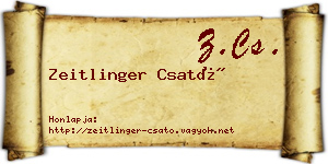 Zeitlinger Csató névjegykártya